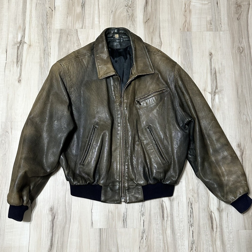 Vintage French Bomber Flight Jacket RIRI Zippers Size Large WW2? Make Offer‎